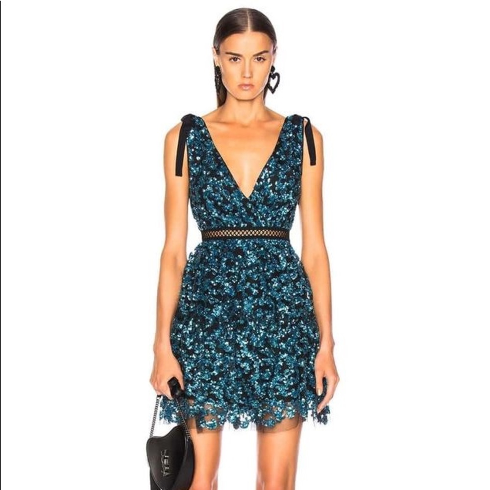 Self-Portrait Tiered Sequin Mini Dress